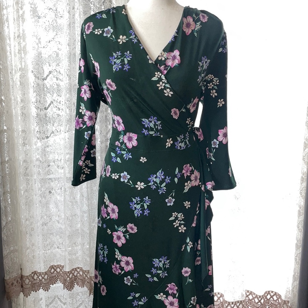 Lane Bryant MIDI Mock Wrap Around Dress - Size 10/12